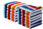 ORIGINAL KIDS Wash Cloth - 12 Pack 100% Cotton Yarn-Dyed Terry Washcloths - 450 GSM Quick Dry Soft Absorbent Gentle Baby Face Towels for Bathroom Travel Daycare - 12 x 12 inches - Cabana Stripe Multi