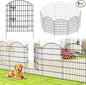 Metal Garden Fence 32 in H x 28 in W 10 Panels (9 Panels + 1 Gate) Total Length 23 ft, No Need Dig Rustproof Animal Barrier Fencing Border Fence for Dog, Patio,Yard, Landscape, Flower Bed