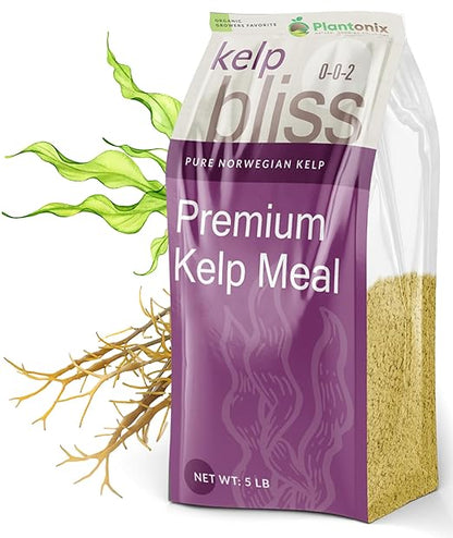 Kelp Bliss (5lbs) - Kelp Meal Organic Fertilizer for Plants, Garden Soil, Flowers, Vegetables, & Lawns - Organic Kelp Fertilizer & Soil Amendment - 100% Natural Plant Food Rich in Vitamins & Nutrients