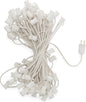 HLO Lighting C7 Light Strings | 50' White Cord with 12" Socket Spacing, E12 Light Stringer for C7 Christmas Lights