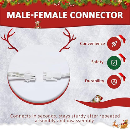 MUPATER Outdoor Christmas Decoration Lighted Deer Family Set Indoor, Christmas Holiday Yard Decor 3-Piece Moose Set for Lawn and Party with Lights, Ground Stakes and Zip Ties, White