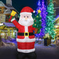 Christmas Inflatables Santa Holds Tree Bell Lighted Yard Lawn Inflatable Decoration with Built-in Fan and Stakes Ropes Holiday Party Decor, Christmas Decor (5FT-Santa Hold Tree & Bell)