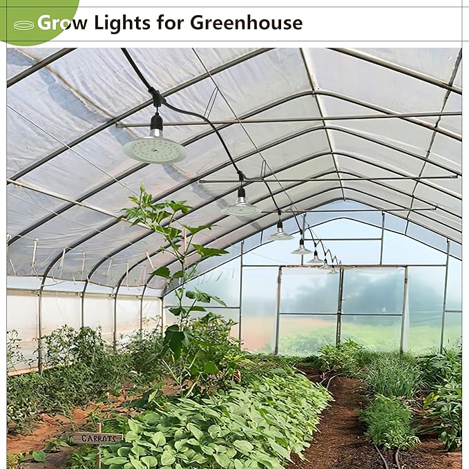 Outdoor Grow Light, Greenhouse String Grow Light, Waterproof Plant Growing Lamps, UL Certified LED Grow Lights for Greenhouse Garden, 21.3FT Full Spectrum Grow Light for Veg Seedling Flower