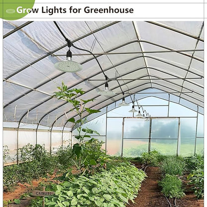 Outdoor Grow Light, Greenhouse String Grow Light, Waterproof Plant Growing Lamps, UL Certified LED Grow Lights for Greenhouse Garden, 21.3FT Full Spectrum Grow Light for Veg Seedling Flower