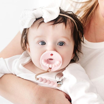 Ryan & Rose Cutie PAT Pacifier Teether (Flat, Pink)