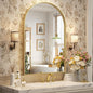 Brightify Arched Wall Mirror, 26 x 38 Inch, Gold Metal Frame, HD Silver, Bathroom, Living Room, Wall Mount