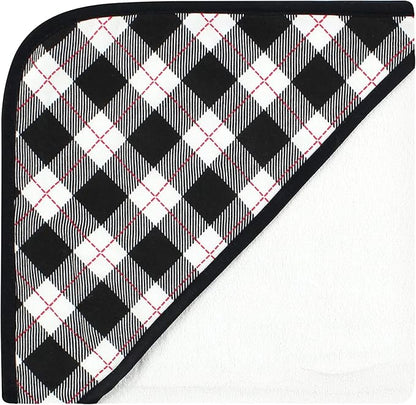 Hudson Baby Unisex Baby Cotton Rich Hooded Towels, Black Moose, One Size