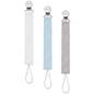 Ali+Oli Linen Strap Pacifier Clip (Sky) Set of 3 (10" x 1") Baby Pacifier Holder for Newborn Pacifiers & Teethers, Binky Clips, Silicone-Free Pacifier Clips