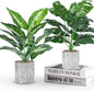 Der Rose 2 Pack Fake Plants Artificial Potted Faux Plants Indoor for Office Desk Home Farmhouse Decor
