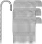 60 Pack Ground Garden Rebar Stakes Rebar 12 Inch Anti-Rust Galvanized Steel J Shape Hook Heavy Duty Ground Anchors for Tents, Position Kits,Fences, and Trampolines Landscape Fabric