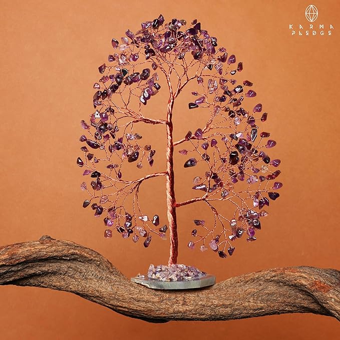 Crystal Trees for Home and Office Decoration, Amethyst Chakra Healing Crystals Feng Shui Handmade Trees for Positive Energy, Money, Good Luck, Christmas Decor, Birthday Gifts for Women, Mom