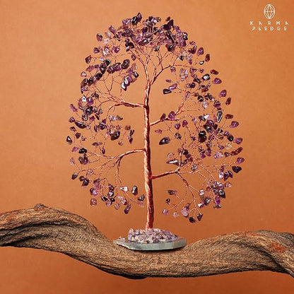 Crystal Trees for Home and Office Decoration, Amethyst Chakra Healing Crystals Feng Shui Handmade Trees for Positive Energy, Money, Good Luck, Christmas Decor, Birthday Gifts for Women, Mom