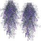 RECUTMS Vine Plant Fake 4 Pcs Ferns Plants Large Faux Artificial Hanging Plants Wall Plants Fake Ivy Room Decor Home Garden Wedding Party Indoor Outdoor Decorations(Purple 4P)