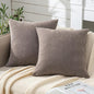 GAWAMAY Decorative Chenille Throw Pillow Covers 24x24 Inch Pack of 2, Soft Square Couch Pillow Cover for Sofa Cushion Living Room Bedroom Pillowcases Taupe Grey 60x60cm (ONLY Covers)