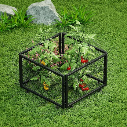 Zhongma Decorative Metal Garden Fence, Pack of 4pcs, Total 26" H x 97.5" L
