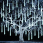 TW SHINE Christmas Meteor Shower Lights Outdoor, 864 LED 12" 24 Tubes Waterproof Christmas Lights Outdoor Plug in, Snow Falling Rain Icicle Xmas Light Decorations, White