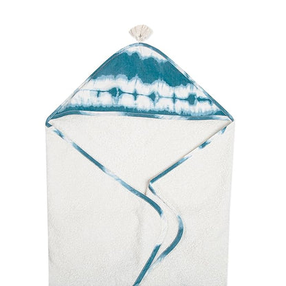 Crane Baby Hooded Towel, 100% Cotton & Terry Cloth Hooded Baby Towels for Boys & Girls, Blue Tie-Dye, 30" w x 30" h, Hooded Baby Beach Towel, Baby Pool Towel, Baby Bath Towel, Hooded Towels for Baby
