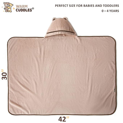 Premium Toddler Towels with Hood - Extra Soft Rayon from Bamboo Toddler Bath Towel (Beige)