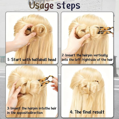 4PCS Prestige French Hair Pins - Serrated Anti-Slip Design, Curved Angle for Better Head Fit, New Elegant Hair Accessories for Women, Suitable for All Hair Types