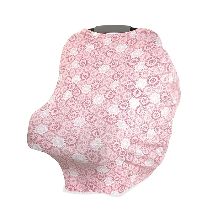 aden + anais Comfort Knit 6-in-1 Super Soft Cotton with Spandex Multi-Use Cover for Car Seat, Nursing, Cart, Baby Swing, High Chair, Infinity Scarf, Sunburst