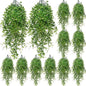 Hoteam 12 Pcs Artificial Hanging Plants 32 Inch Fake Ivy Vines with Fake Leaves Patio Artificial Plants Greenery for Living Room Indoor Outdoor Wall, No Basket (Ivy)
