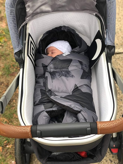 7AM Enfant Baby Car Seat - Nido Quilted Baby carier Cover, Hooded Soft Plush Lining, Stroller | (Stella Grand, Large 6-18M)