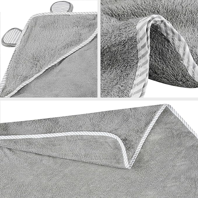 San Francisco Baby Towels for Newborn - Hooded Baby Bath Towels for Boys and Girls, Kids Bath Towels with Hood, Grey