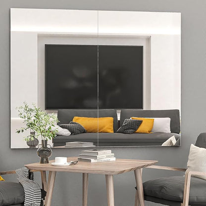 Hasipu 2-Pack 32" x 24" Bathroom Mirror, Mirrors for Sink, Frameless Mirror, Rectangle Mirror for Bathroom, Modern, Horizontal or Vertical
