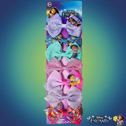 Disney Encanto Hair Bow Clips Bundle - 4 Inch Alligator Clips with Different Images, Ages 3+