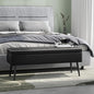 GarveeHome Storage Ottoman Bench, Mid-Century Modern Entryway Bedroom Bench, Synthetic Leather with Stitching, Safety Hinges, Loads 680 Lb, Black