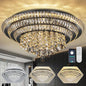 30 inch Crystal Flush Mount Black Chandelier, Modern Raindrop LED Ceiling Light, 3CCT Dimmable & Brightness Adjustable,Remote/APP ,Elegant Chandeliers for Bedroom Hallway Dinning Room Living Room