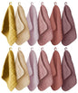 Ease Cubs 12 Pack Muslin Washcloths for Baby - 100% Cotton Baby Wash Cloths for or Baby Face Body Comfy and Soft for Newborn Infants Kids Girls and Boys - 12"x12" - Brown, Honey and Bean Paste Series