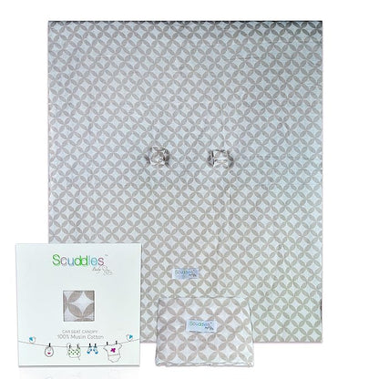 Scuddles Baby Car Seat Covers & Canopy - Sun Safety Blocker for Babies and Infant, Unisex Designs