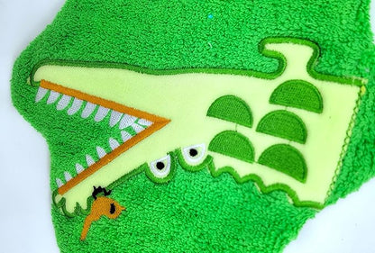 JN&LULU Baby Organics Bath Mitt Toddlers Bath Cotton and Soft Scrub Bathing Loofah Baby Shower Gifts (Crocodile)