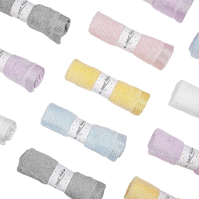 Sweet Child 8-Pack Baby Washcloths -Super Soft Rayon Washcloth, Baby Wash Cloths for Newborn,Infants and Kids, Bath Baby Towels, Body and Face Towel, Face Cloths for Washing Face