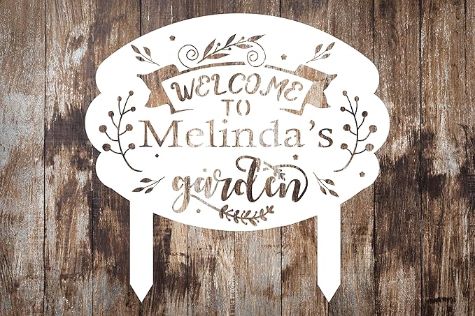 Personalized Metal Garden Sign with Stake, Custom Garden Decor for Outdoor, Custom Family Name Sign, Patio Decorations, Lawn Art, Farmhouse Decorative, Housewarming Gift (CstmDesign10)
