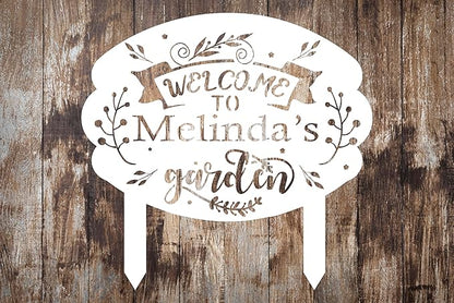 Personalized Metal Garden Sign with Stake, Custom Garden Decor for Outdoor, Custom Family Name Sign, Patio Decorations, Lawn Art, Farmhouse Decorative, Housewarming Gift (CstmDesign10)
