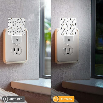 LED Night Light Lamp with Smart Sensor Dusk to Dawn Sensor,Winter Christmas Trees Night Light Daylight White,0.5W Plug-into Wall for Adults,Bedroom,Bathroom,Hallway,Kitchen