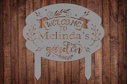Personalized Metal Garden Sign with Stake, Custom Garden Decor for Outdoor, Custom Family Name Sign, Patio Decorations, Lawn Art, Farmhouse Decorative, Housewarming Gift (CstmDesign10)