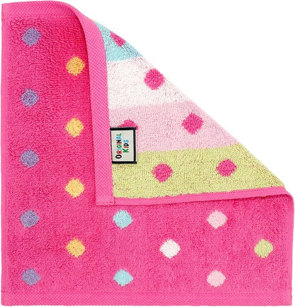 ORIGINAL KIDS Wash Cloth - Bath Time Sugar and Spice Set of 12 Washcloths - 100% Cotton Jacquard Super Soft Colorful Absorbent Quick Dry Easy Care Face Towel Face Cloth Gift - 12x12 - Pink Multicolor