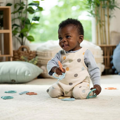 Ingenuity Sheppy's Squad Toy Links for Newborn and Up, 12 Links, Plant-Based and BPA-Free Materials, Multi-Texture