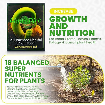 Naturally Organic Plant Food Fertilizer for Indoor Houseplants, Rare Aroids, Flowers, Gardens, Vegetables, Herbs - All Purpose NPK with 18 Vitamins, Micro-Fungi & Bio-Organisms