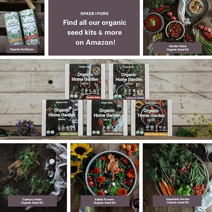 Organic Indoor Lettuce & Greens Garden Starter Kit - Certified USDA Organic Non GMO - Includes Spinach, Kale, Red Romaine, Loose Leaf Lettuce Seeds for Planting, Potting Soil, Peat Pots