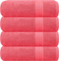 GLAMBURG Premium Cotton 4 Pack Bath Towel Set