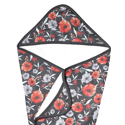Copper Pearl Premium Knit Hooded Bath Towel with Terry Cloth Interior Poppy