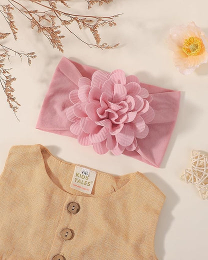 jollybows 6pcs Baby Girls Flower Hair Headbands Nylon Hair Bands Elastic Hair Accessories for Newborn Kids Infants Toddlers Dark Color