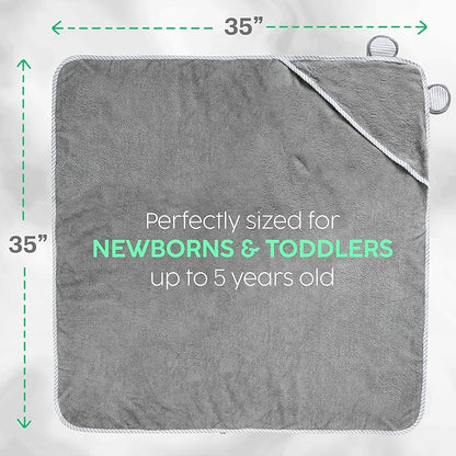 San Francisco Baby Towels for Newborn - Hooded Baby Bath Towels for Boys and Girls, Kids Bath Towels with Hood, Grey