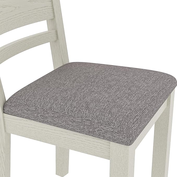 Dining Chairs Set of 6, Solid Wood Farmhouse Chairs with High Back and Upholstered Seat, Easy Assembly for Indoor Home, Dinner, Kitchen, Grey