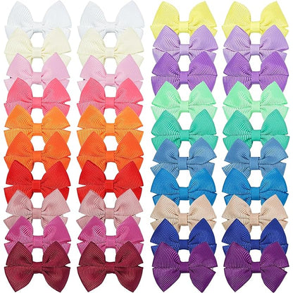 CellElectin 40Pcs Hair bow Clips 2Inch Mini Hair Clips for Baby Fine Hair 20 Colors in Pairs