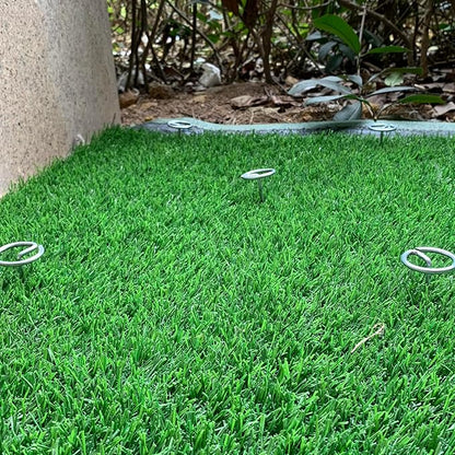 Palmhomee Garden Staples Anti-Rust Galvanized Garden Stakes Circle Top Landscape Pins Ground Cover Fabric Stakes Securing Lawn Fabric Weed Barrier (6 inches - 20 Pieces)
